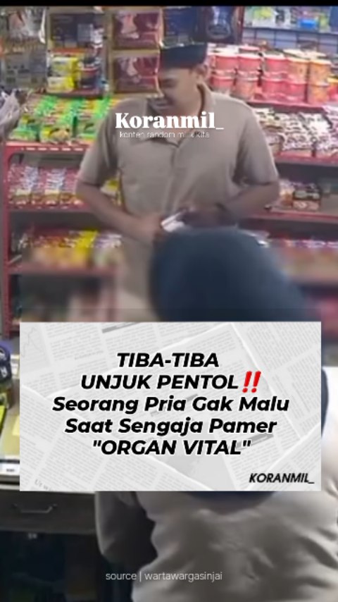 Pria pamer organ vital di warung