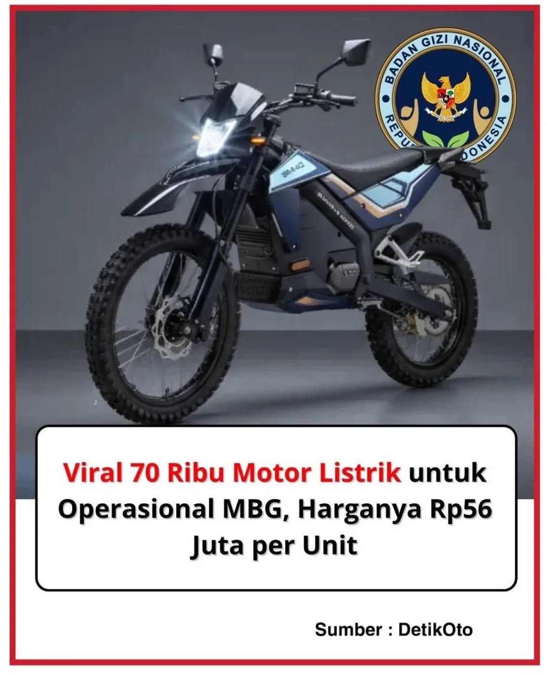 Ilustrasi motor listrik operasional MBG dengan logo Badan Gizi Nasional.