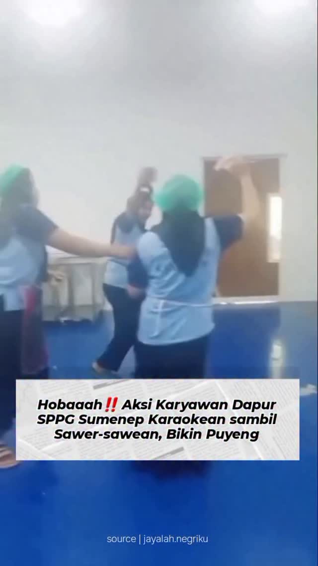 Pegawai SPPG Sumenep karaoke dan sawer uang di dapur.