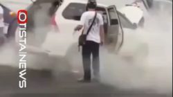 nsiden mobil terbakar di Tol Jagorawi hari ini Selasa 7 April 2026