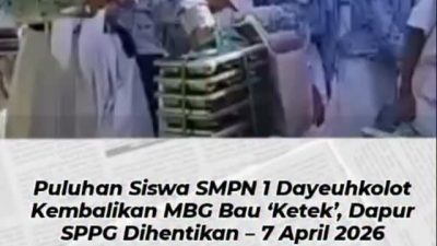 VIRAL! Siswa SMPN 1 Dayeuhkolot Kembalikan MBG Bau ‘Ketek’, Dapur Langsung Ditutup