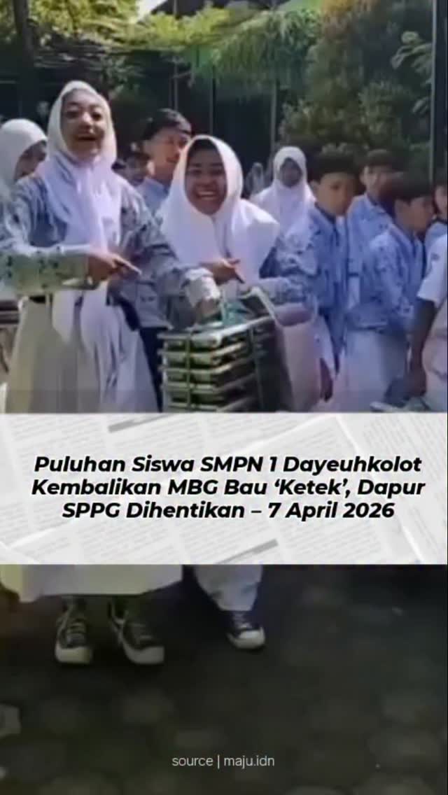 Siswa SMPN 1 Dayeuhkolot mengembalikan makanan MBG karena bau tidak sedap viral di media sosial