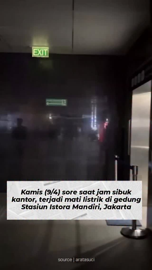 Suasana Mati Listrik di Stasiun MRT Istora Mandiri.