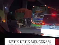 Memanas! Bus Rombongan Suporter di Tol Cikampek Alami Gangguan